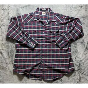 Ely Cattleman Long Sleeve Pearl Snap Shirt Men's Size XXL Plaid